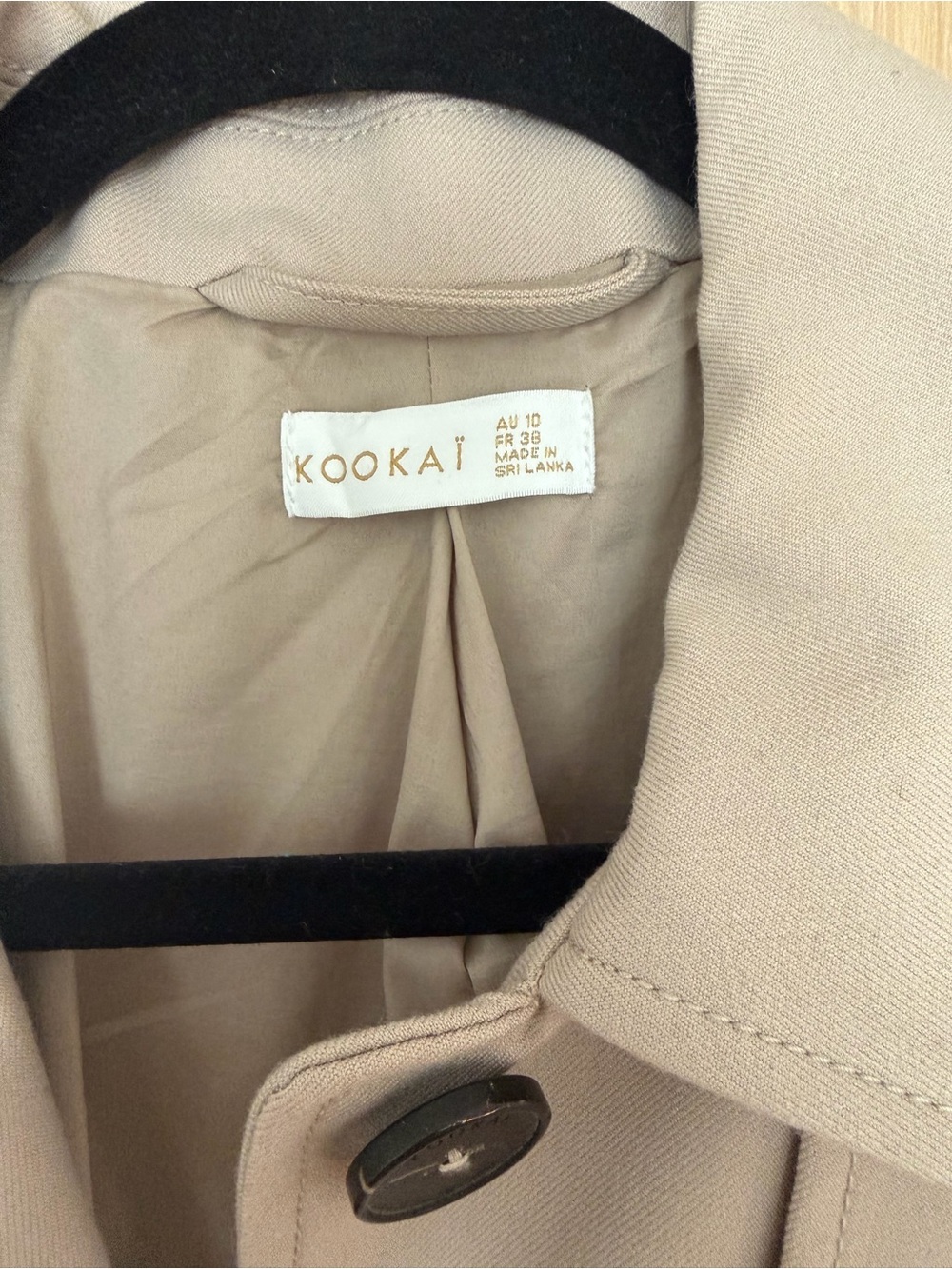 Kookai Long Beige Trench Coat with Belt - Picture 3 of 3